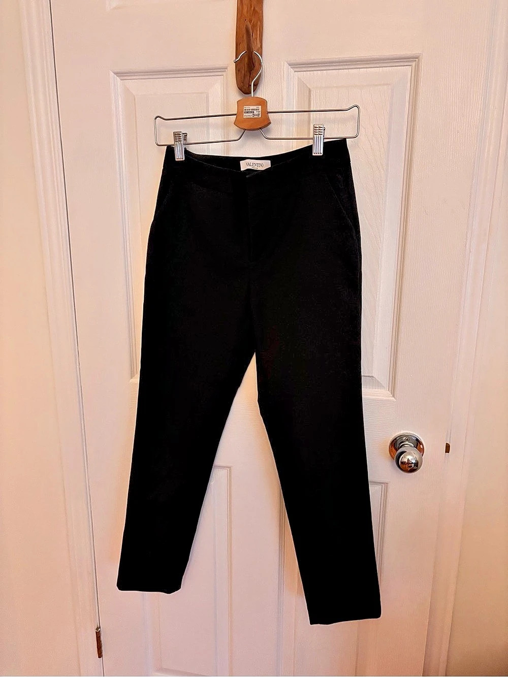Valentino Black Cotton Pants Size 40 Like New